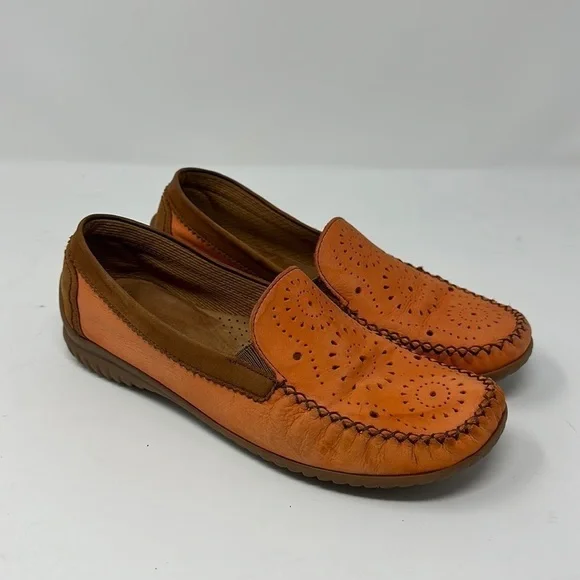 Gabor Orange Slip On Loafers Size UK 4.5 = US 7 - Picture 1 of 10